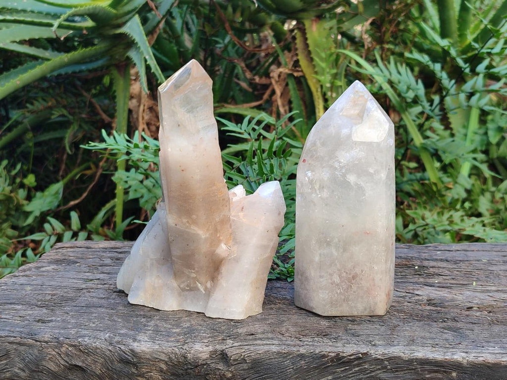 Polished Smokey Quartz Crystals x 2 From Angola - Toprock Gemstones and Minerals 