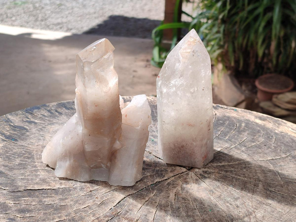Polished Smokey Quartz Crystals x 2 From Angola - Toprock Gemstones and Minerals 