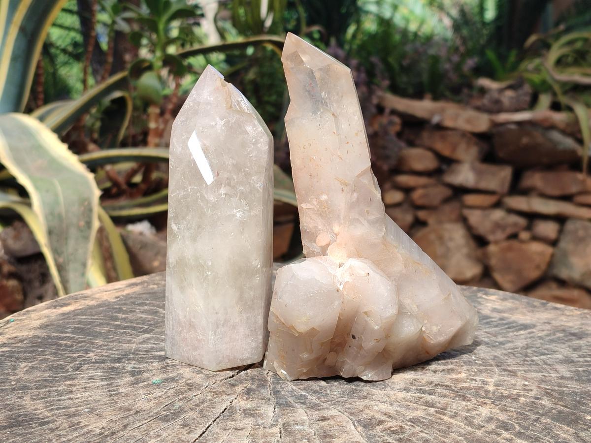 Polished Smokey Quartz Crystals x 2 From Angola - Toprock Gemstones and Minerals 