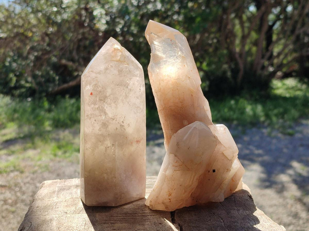 Polished Smokey Quartz Crystals x 2 From Angola - Toprock Gemstones and Minerals 