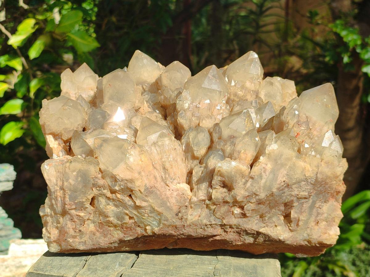 Natural XL Cascading White Phantom Smokey Luena Quartz Cluster x 1 From Luena, Congo - Toprock Gemstones and Minerals 