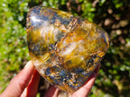 Polished Nellite Tigers Eye Standing Display Pieces x 3 From Prieska, South Africa - Toprock Gemstones and Minerals 