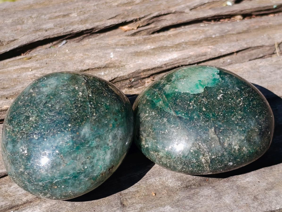 Polished Fuchsite Quartz Galets x 24 From Andakatany, Madagascar - Toprock Gemstones and Minerals 