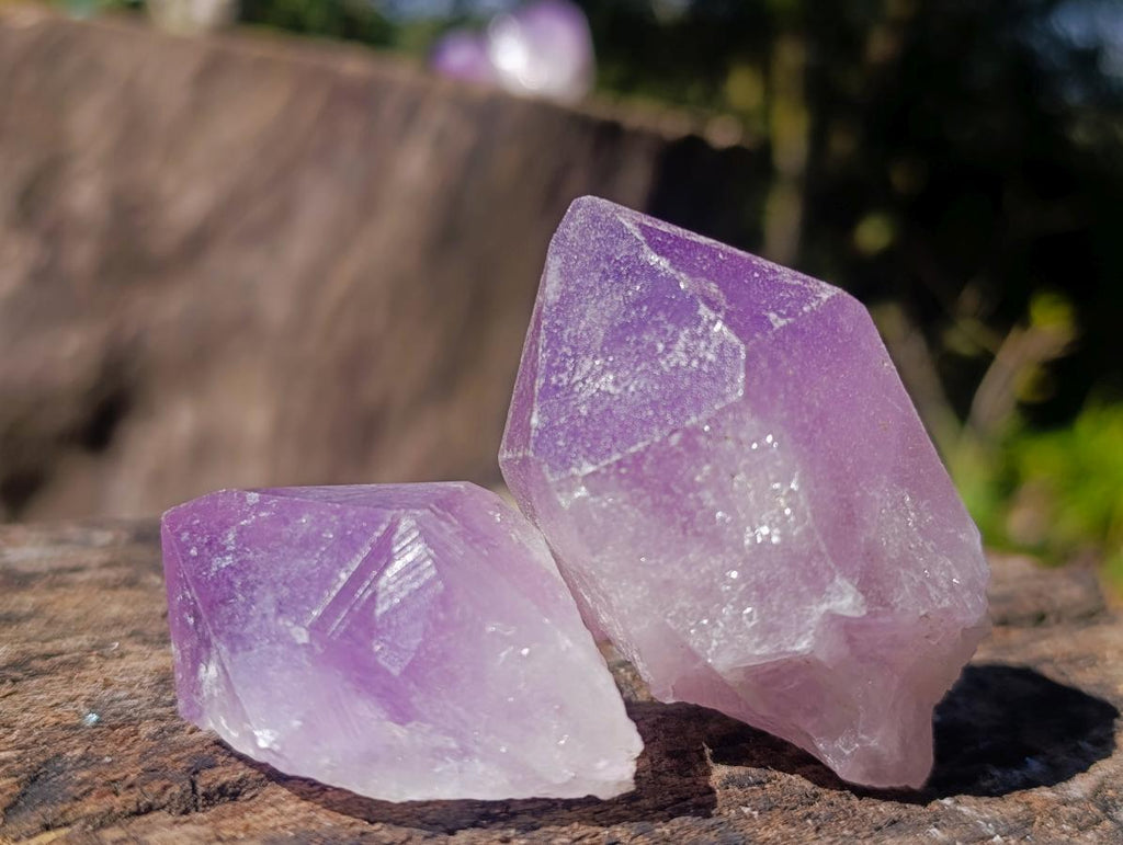 Natural Jacaranda Amethyst Single Crystals x 24 From Mumbwa, Zambia - Toprock Gemstones and Minerals 