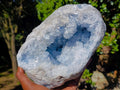 Natural Large Blue Celestite Geode Specimen x 1 From Sakoany, Madagascar - Toprock Gemstones and Minerals 