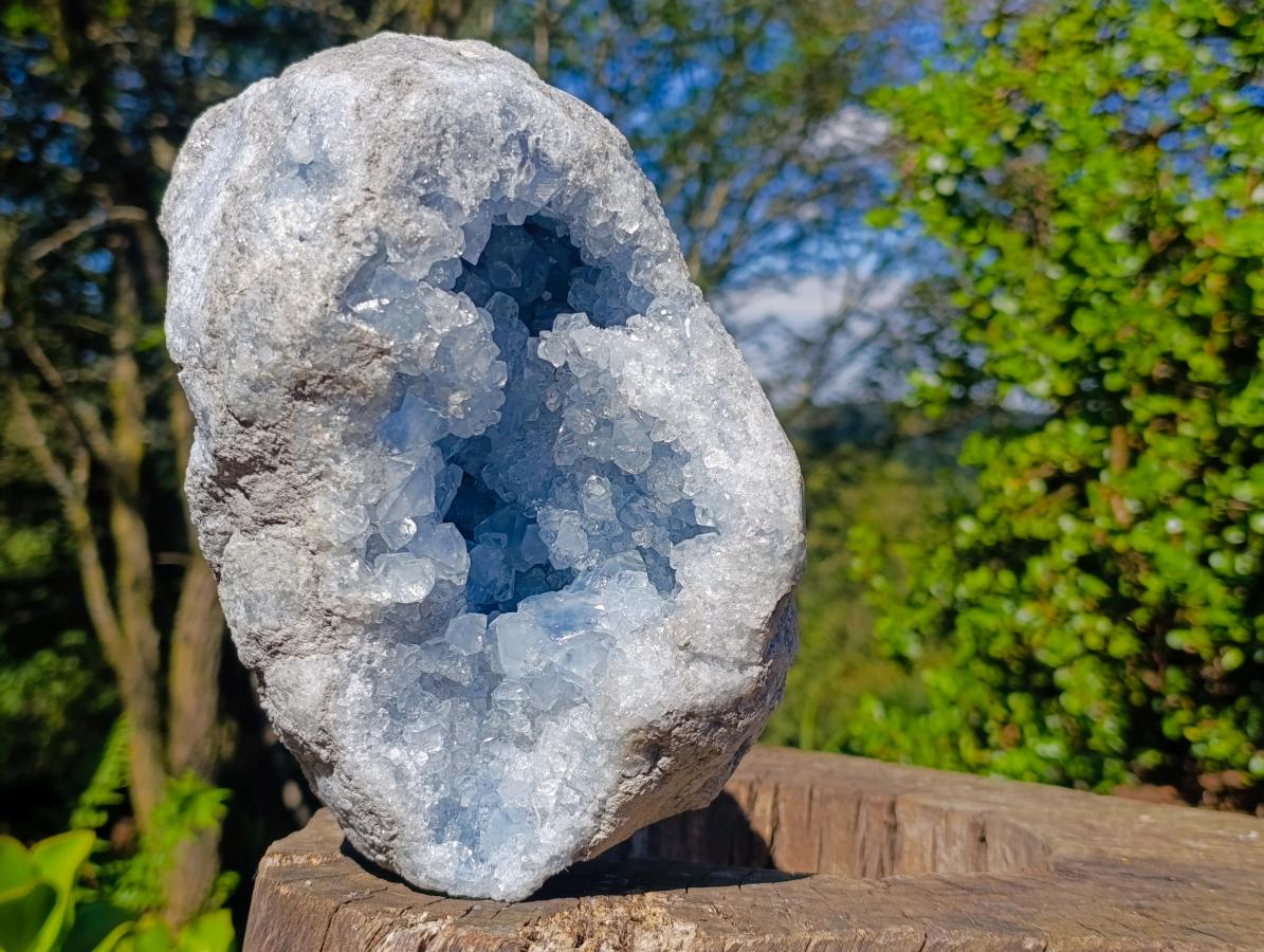 Natural Large Blue Celestite Geode Specimen x 1 From Sakoany, Madagascar - Toprock Gemstones and Minerals 