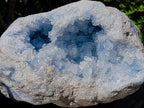 Natural Large Blue Celestite Geode Specimen x 1 From Sakoany, Madagascar - Toprock Gemstones and Minerals 