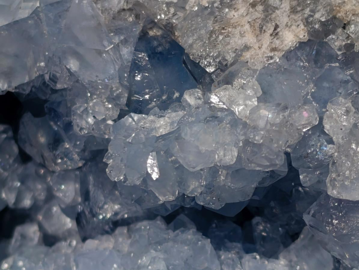 Natural Large Blue Celestite Geode Specimen x 1 From Sakoany, Madagascar - Toprock Gemstones and Minerals 