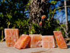 Natural Rhombohedral Sunset Orange Calcite Specimens x 12 From Spitzkop, Namibia - Toprock Gemstones and Minerals 