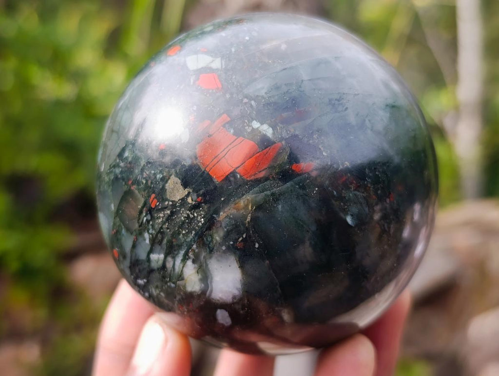 Polished Bloodstone Spheres x 2 From Swaziland - Toprock Gemstones and Minerals 