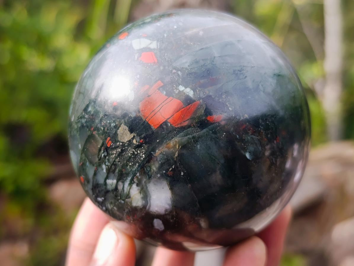 Polished Bloodstone Spheres x 2 From Swaziland - Toprock Gemstones and Minerals 