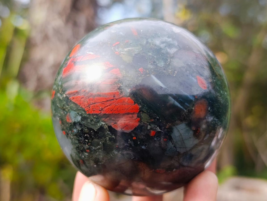 Polished Bloodstone Spheres x 2 From Swaziland - Toprock Gemstones and Minerals 