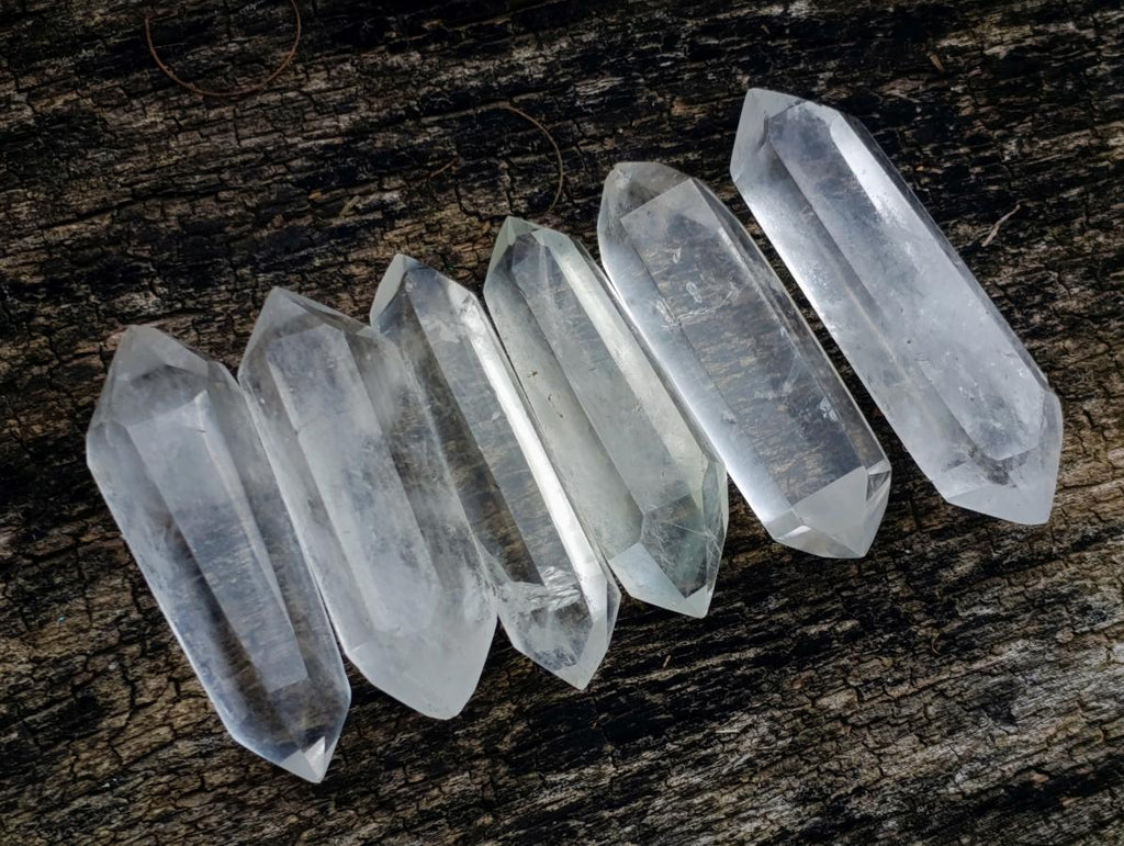 Polished Pendant Size Double Terminated Clear Quartz Crystals x 35 From Madagascar - Toprock Gemstones and Minerals 
