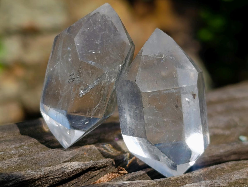 Polished Pendant Size Double Terminated Clear Quartz Crystals x 35 From Madagascar - Toprock Gemstones and Minerals 