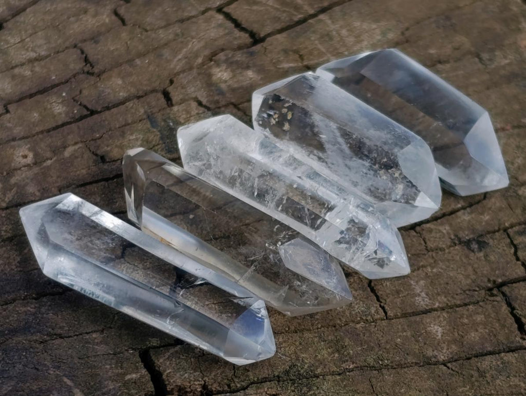 Polished Pendant Size Double Terminated Clear Quartz Crystals x 35 From Madagascar - Toprock Gemstones and Minerals 