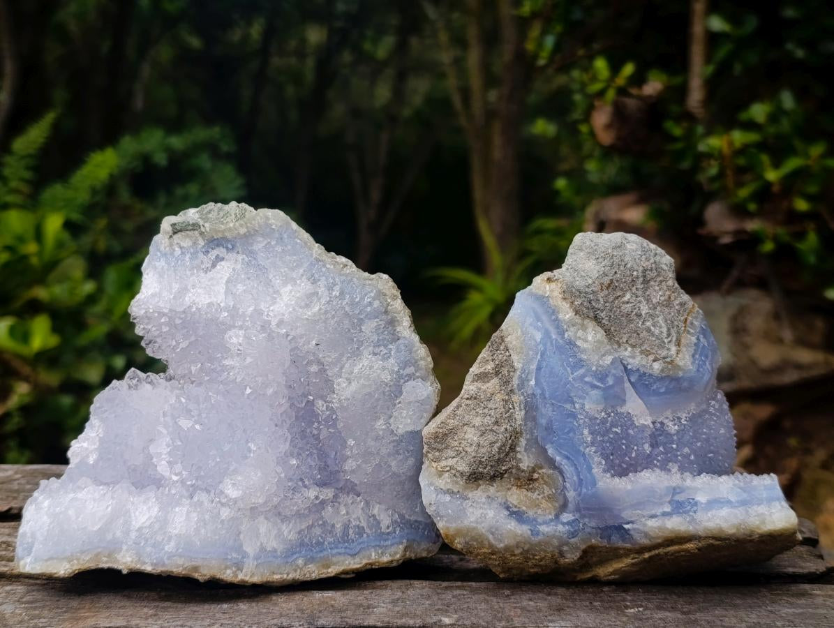 Natural Blue Lace Agate Specimens x 6 From Nsanje, Malawi - Toprock Gemstones and Minerals 