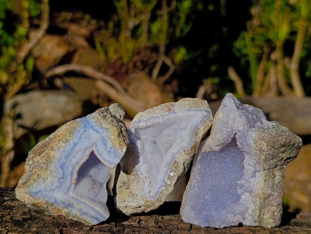 Natural Blue Lace Agate Specimens x 24 From Nsanje, Malawi - Toprock Gemstones and Minerals 