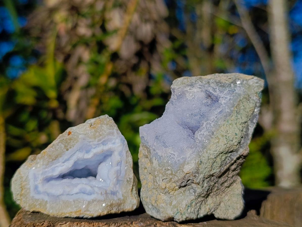 Natural Blue Lace Agate Specimens x 24 From Nsanje, Malawi - Toprock Gemstones and Minerals 