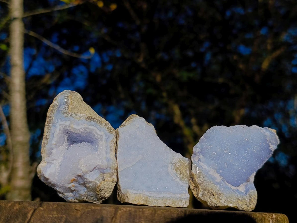 Natural Blue Lace Agate Specimens x 24 From Nsanje, Malawi - Toprock Gemstones and Minerals 