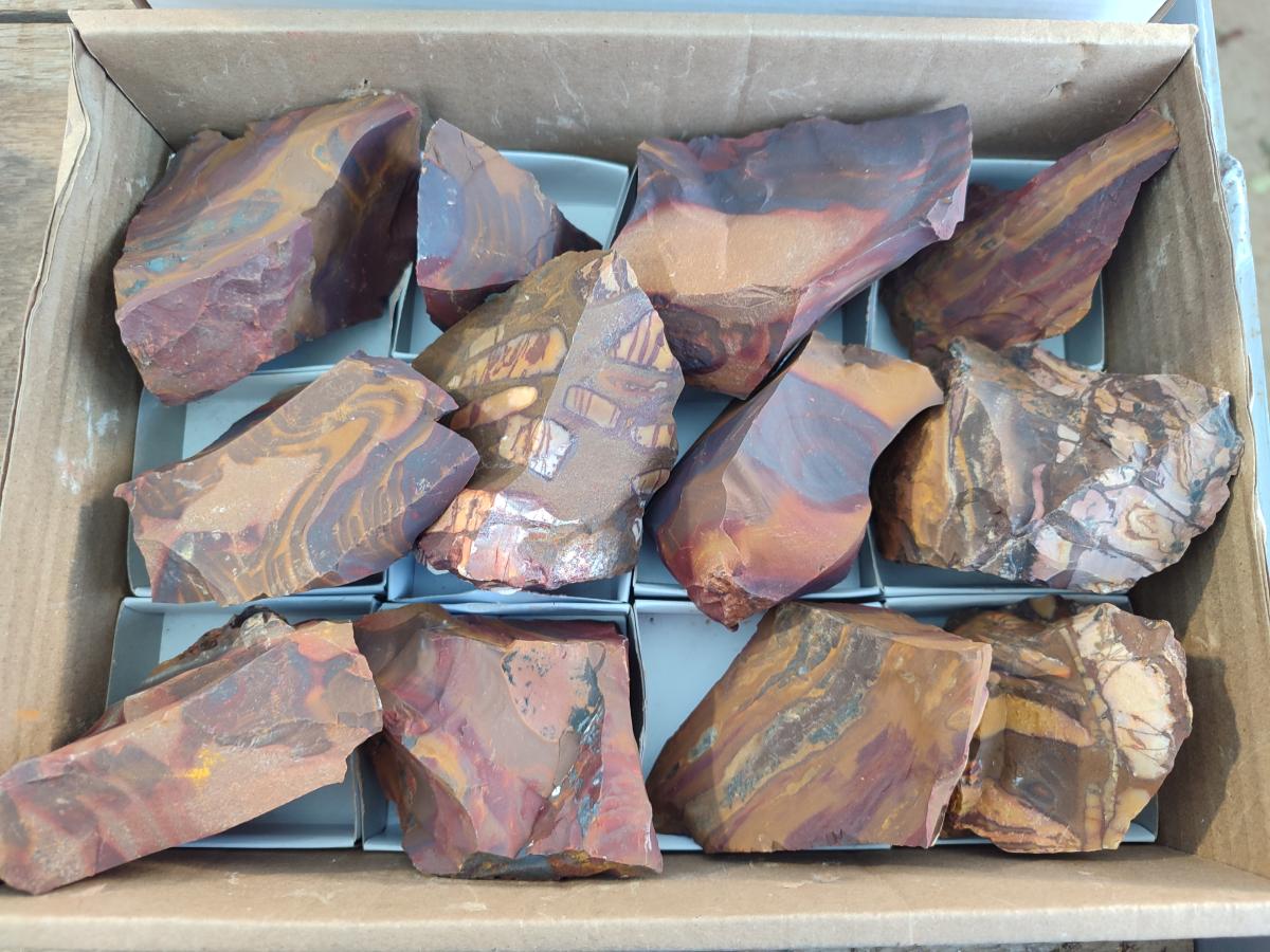 Natural Nguni Jasper Cobbed Specimens x 12 From Northern Cape, South Africa - Toprock Gemstones and Minerals 
