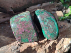 Polished Chrome Verdite Gemstone Standing Display Pieces x 3 From Zimbabwe - Toprock Gemstones and Minerals 