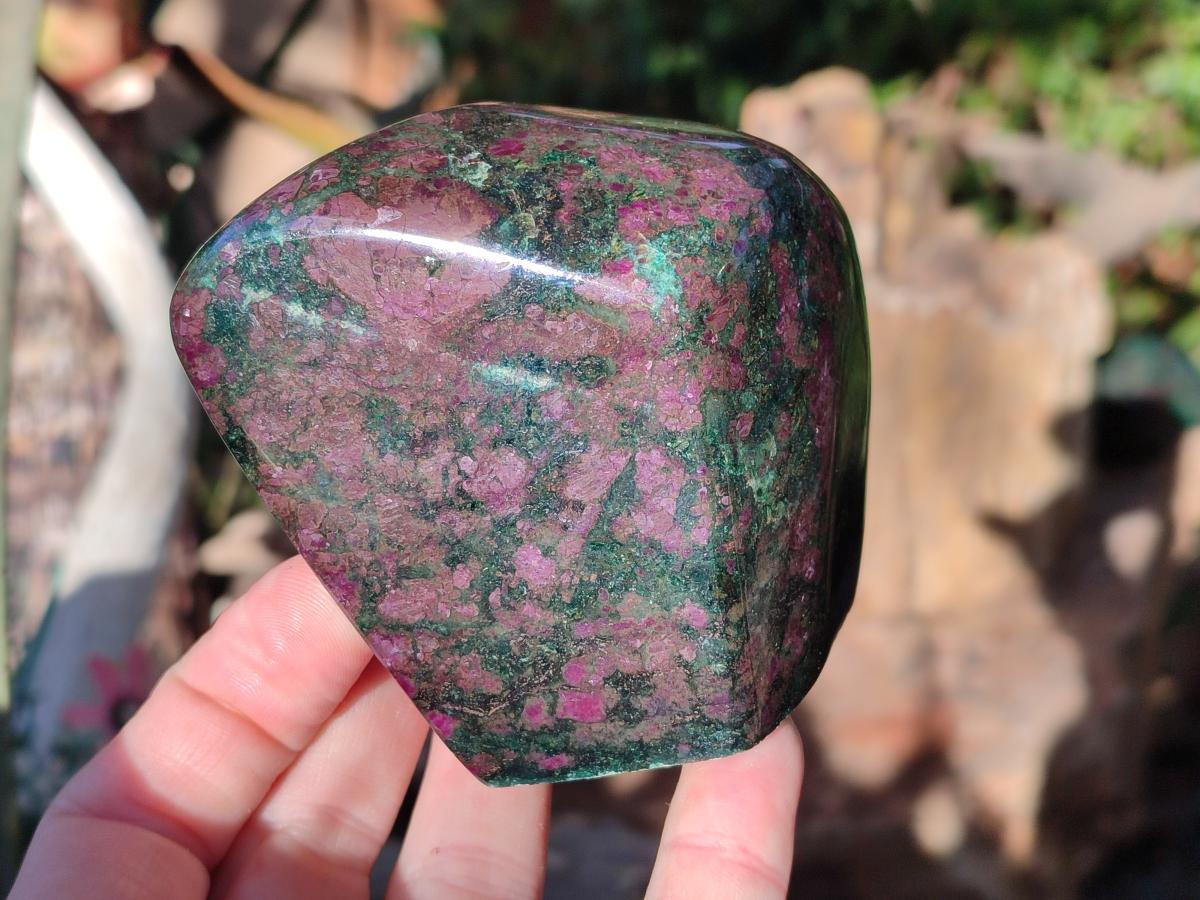Polished Chrome Verdite Gemstone Standing Display Pieces x 3 From Zimbabwe - Toprock Gemstones and Minerals 