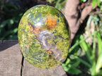 Polished Green Opal Standing Display Pieces x 2 From Betroka, Madagascar - Toprock Gemstones and Minerals 