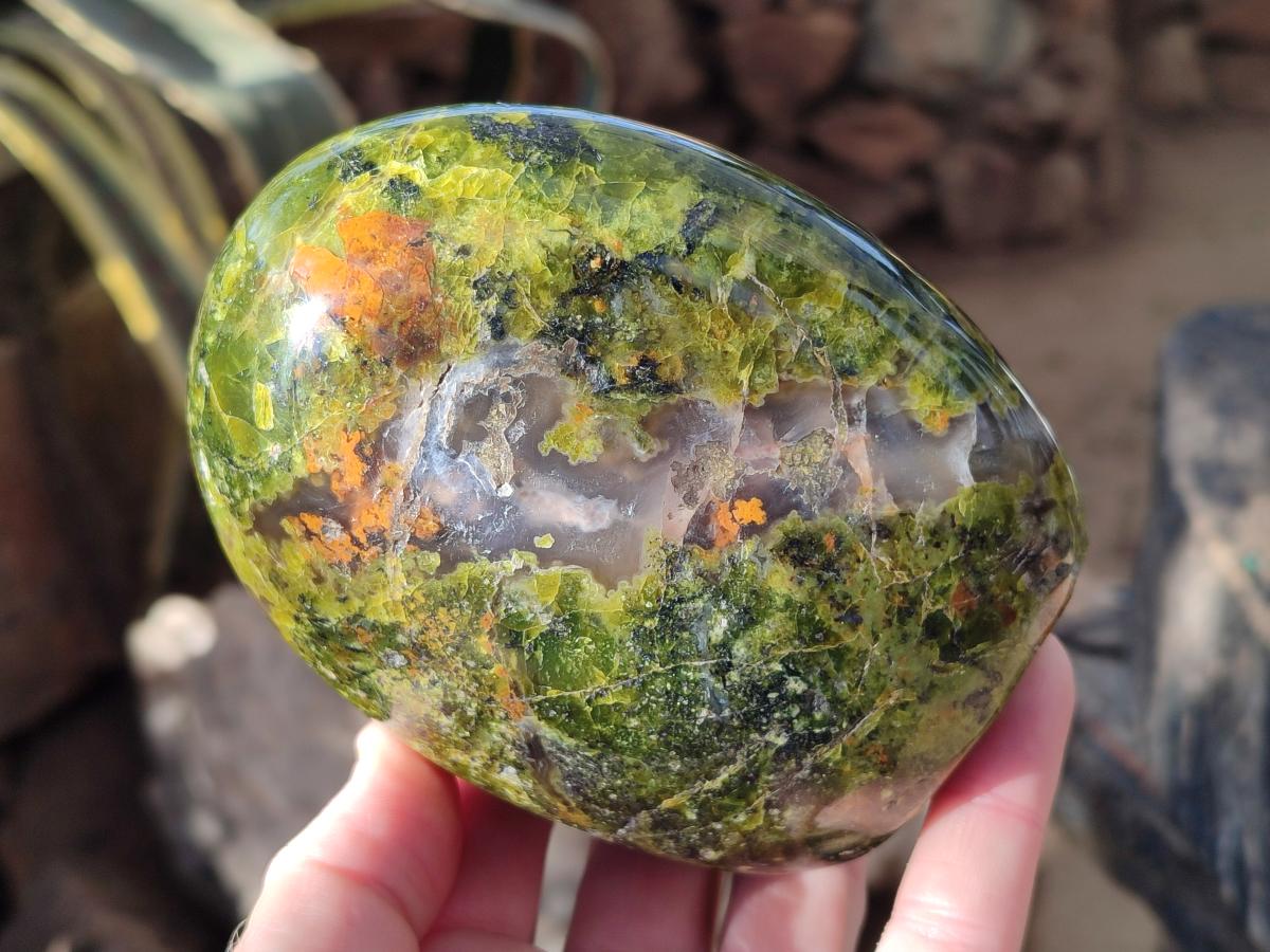 Polished Green Opal Standing Display Pieces x 2 From Betroka, Madagascar - Toprock Gemstones and Minerals 