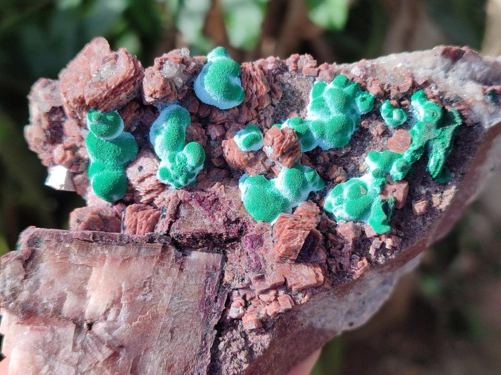 Natural Salrose Cobaltoan Dolomite Specimens with Silky Malachite Crystals x 3 From Kakanda, Congo - Toprock Gemstones and Minerals 