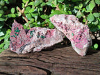 Natural Salrose Cobaltoan Dolomite Specimens with Silky Malachite Crystals x 3 From Kakanda, Congo - Toprock Gemstones and Minerals 
