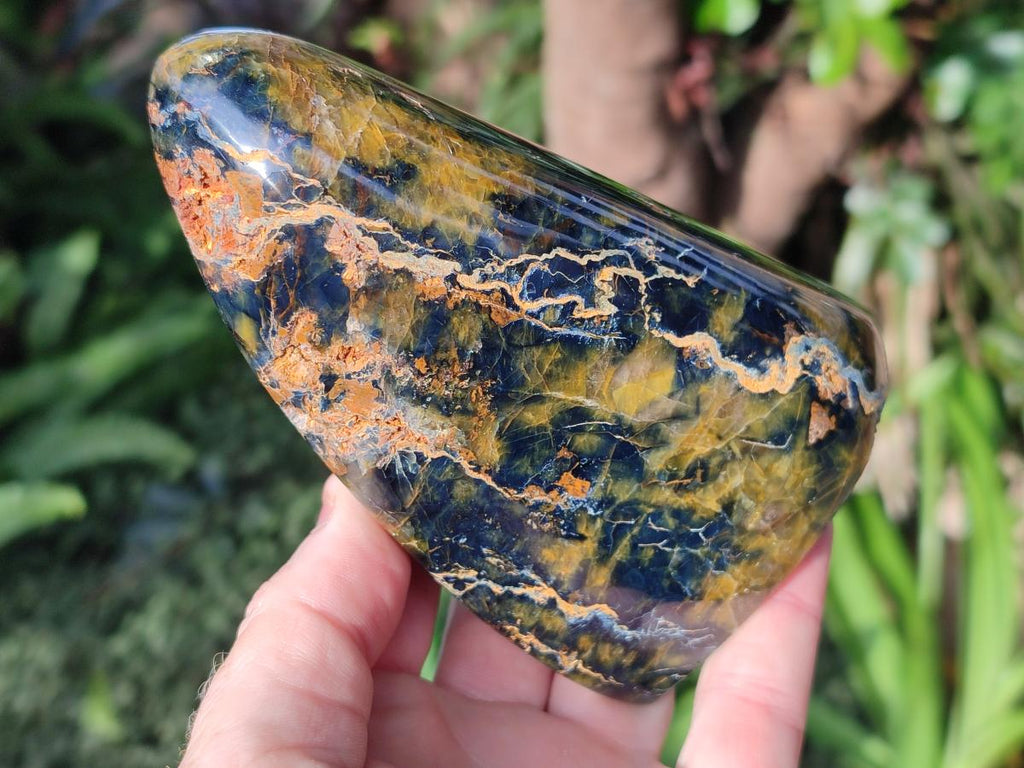 Polished Nellite Tigers Eye Standing Display Pieces x 2 From Prieska, South Africa - Toprock Gemstones and Minerals 