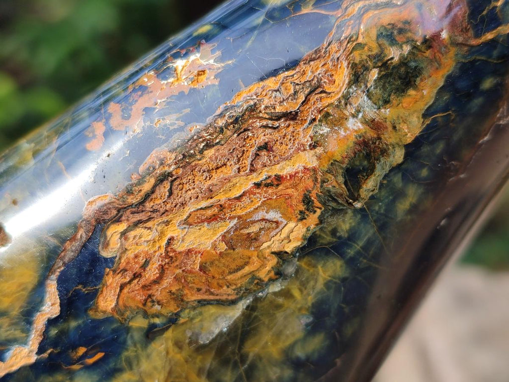 Polished Nellite Tigers Eye Standing Display Pieces x 2 From Prieska, South Africa - Toprock Gemstones and Minerals 