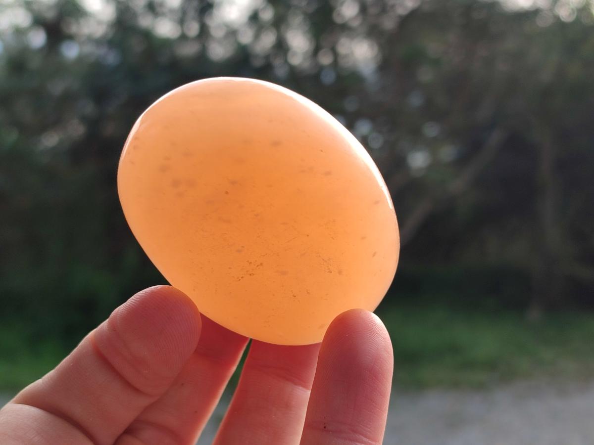 Polished Orange Twist Calcite Galets x 24 From Maevantanana, Madagascar - Toprock Gemstones and Minerals 