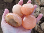 Polished Orange Twist Calcite Galets x 24 From Maevantanana, Madagascar - Toprock Gemstones and Minerals 