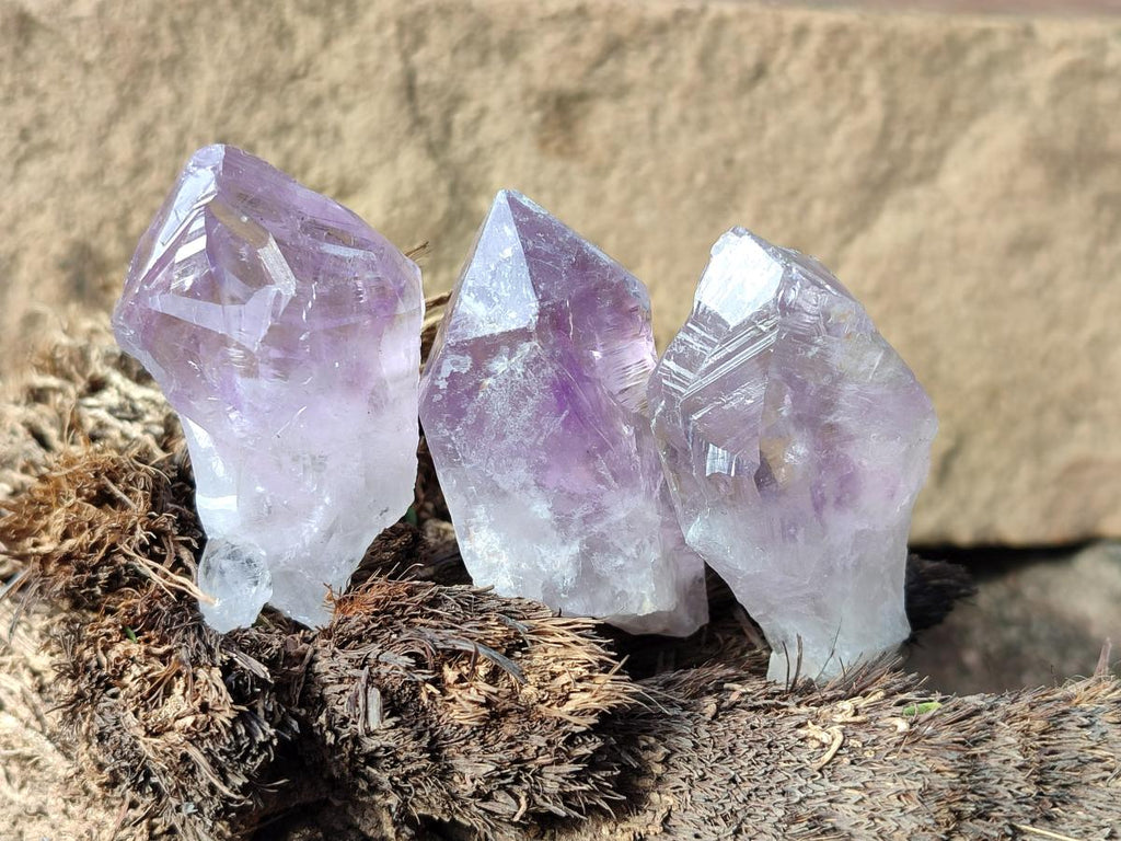 Natural Jacaranda Amethyst Single Crystals x 35 From Mumbwa, Zambia - Toprock Gemstones and Minerals 