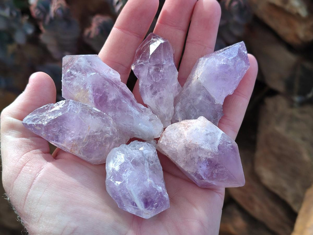 Natural Jacaranda Amethyst Single Crystals x 35 From Mumbwa, Zambia - Toprock Gemstones and Minerals 