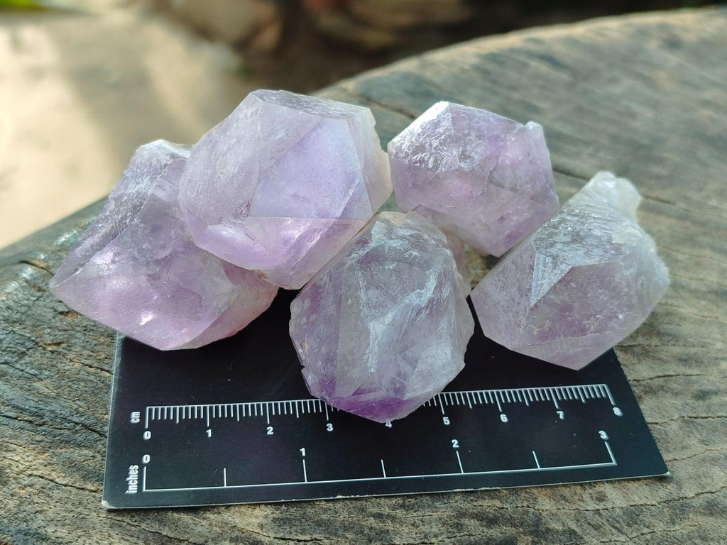 Natural Jacaranda Amethyst Single Crystals x 35 From Mumbwa, Zambia - Toprock Gemstones and Minerals 