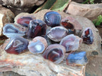 Polished One Side Red Shashe River Agate Nodules x 24 From Shashe River, Zimbabwe - Toprock Gemstones and Minerals 