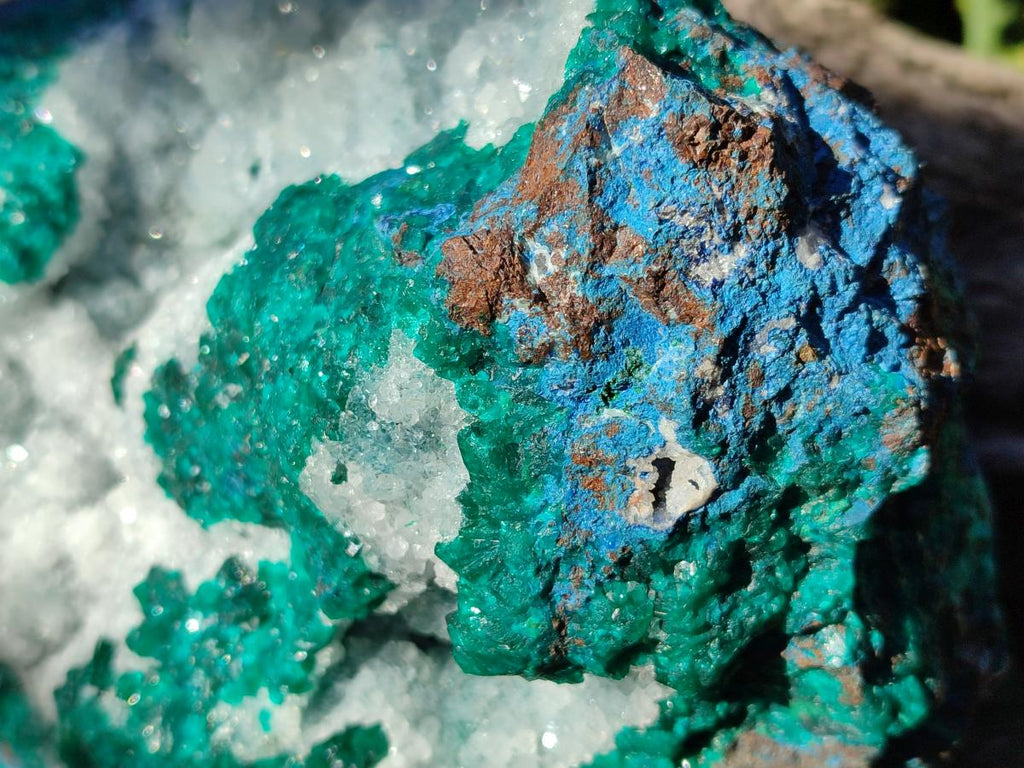 Natural Large Dioptase on Dolomite Specimen x 1 From Kimpese, Congo - Toprock Gemstones and Minerals 