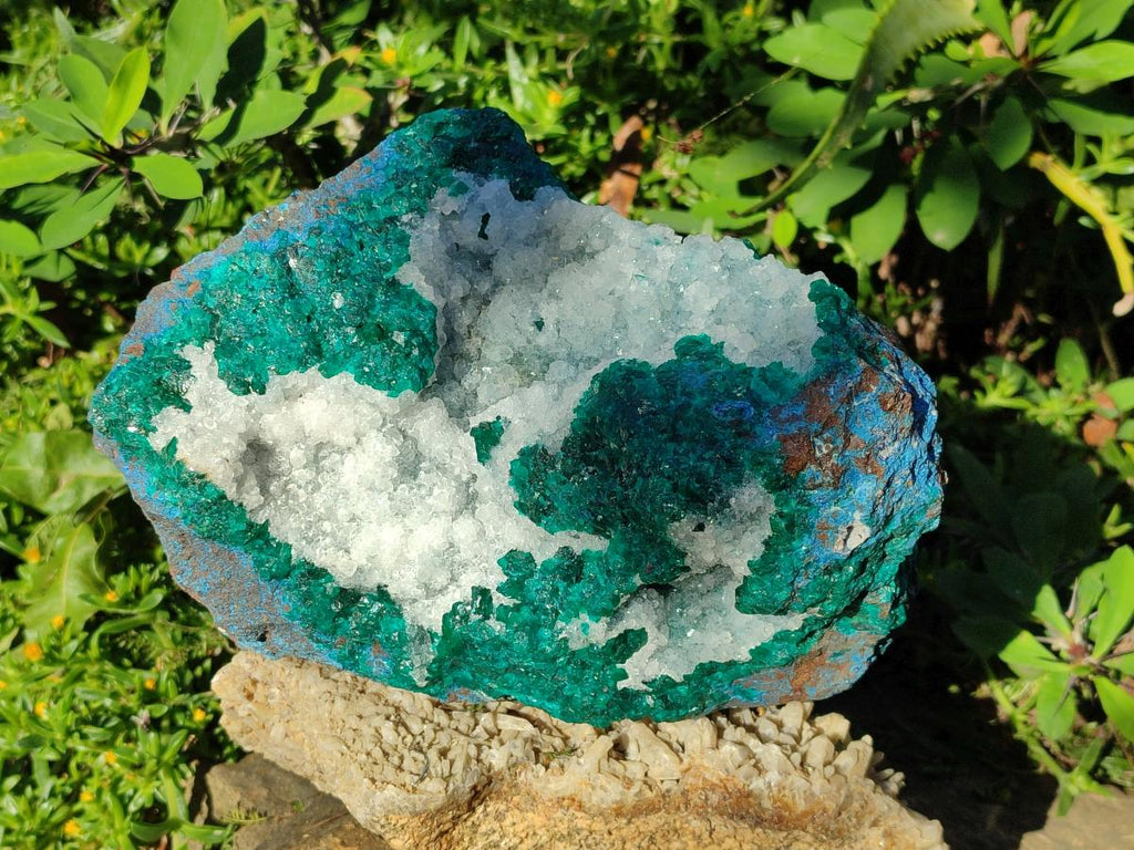 Natural Large Dioptase on Dolomite Specimen x 1 From Kimpese, Congo - Toprock Gemstones and Minerals 