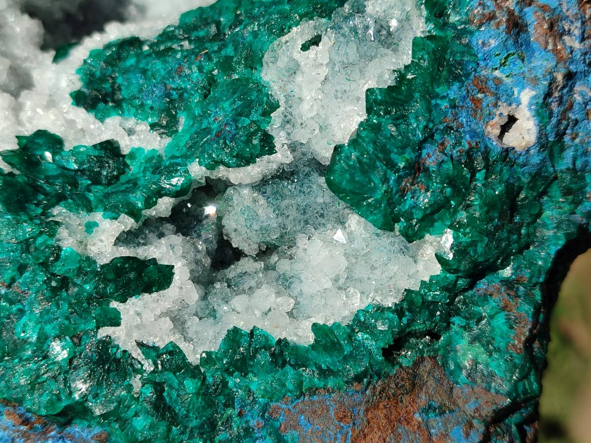 Natural Large Dioptase on Dolomite Specimen x 1 From Kimpese, Congo - Toprock Gemstones and Minerals 