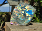 Polished Rare Purple Sunset Flash Labradorite Standing Display Pieces x 5 From Madagascar - Toprock Gemstones and Minerals 