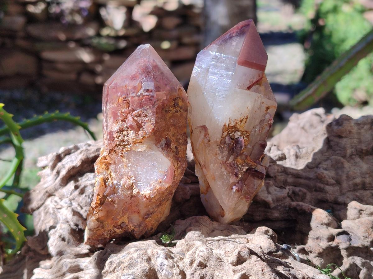 Natural Red Hematoid Quartz Crystals and Clusters x 6 From Karoi, Zimbabwe - Toprock Gemstones and Minerals 