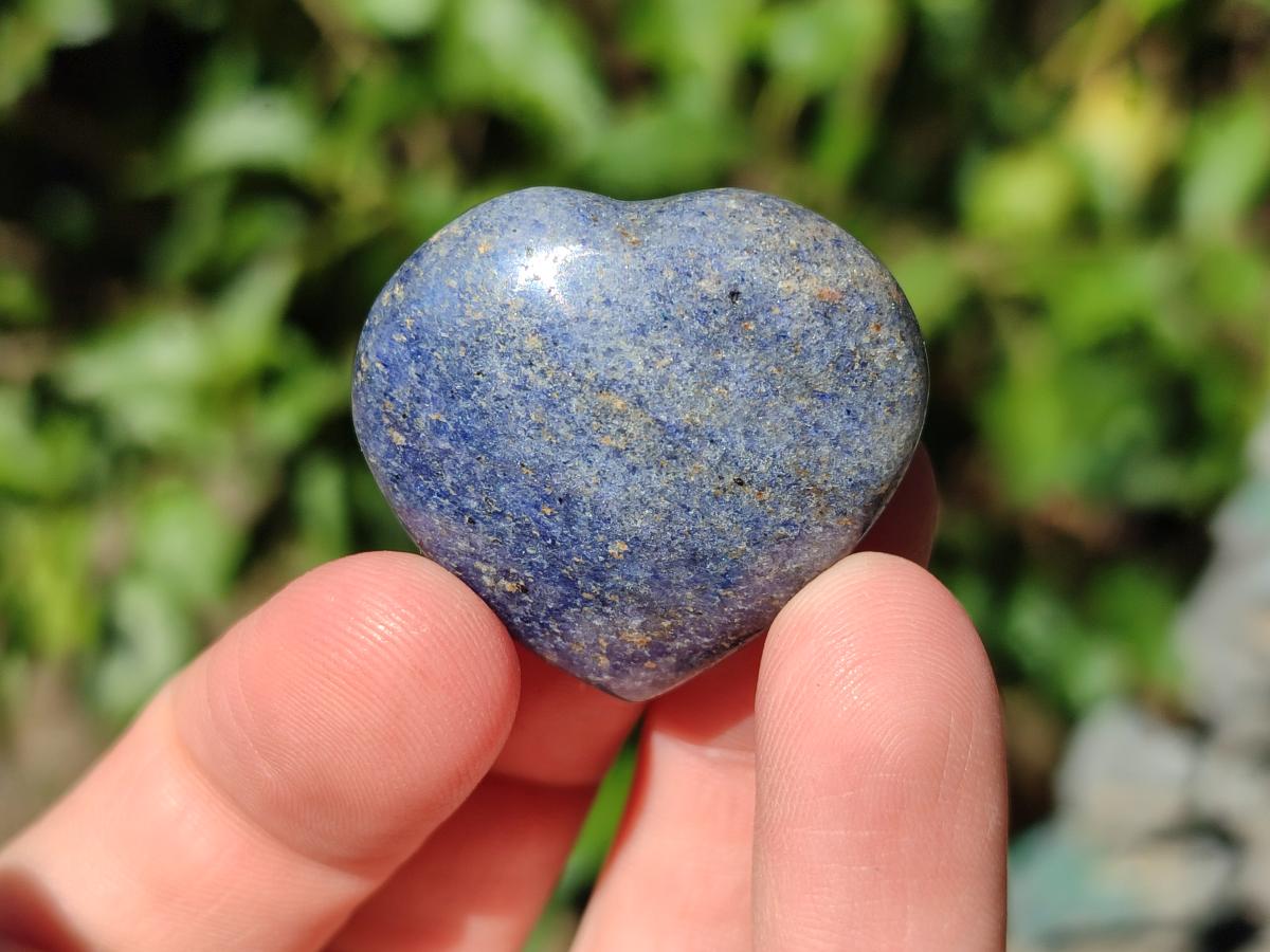 Polished Lazulite Hearts x 35 From Madagascar - Toprock Gemstones and Minerals 