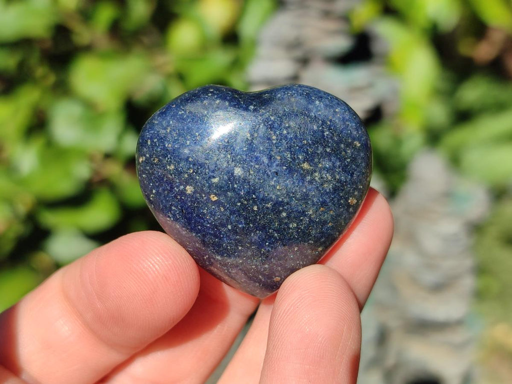 Polished Lazulite Hearts x 35 From Madagascar - Toprock Gemstones and Minerals 