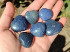 Polished Lazulite Hearts x 35 From Madagascar - Toprock Gemstones and Minerals 