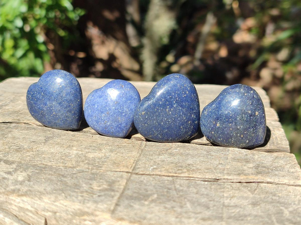 Polished Lazulite Hearts x 35 From Madagascar - Toprock Gemstones and Minerals 