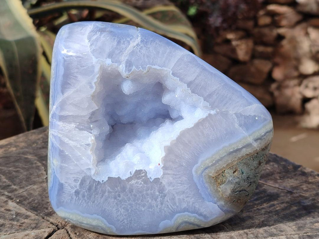 Polished Large Blue Lace Agate Standing Display Pieces x 1 From Nsanje, Malawi - Toprock Gemstones and Minerals 
