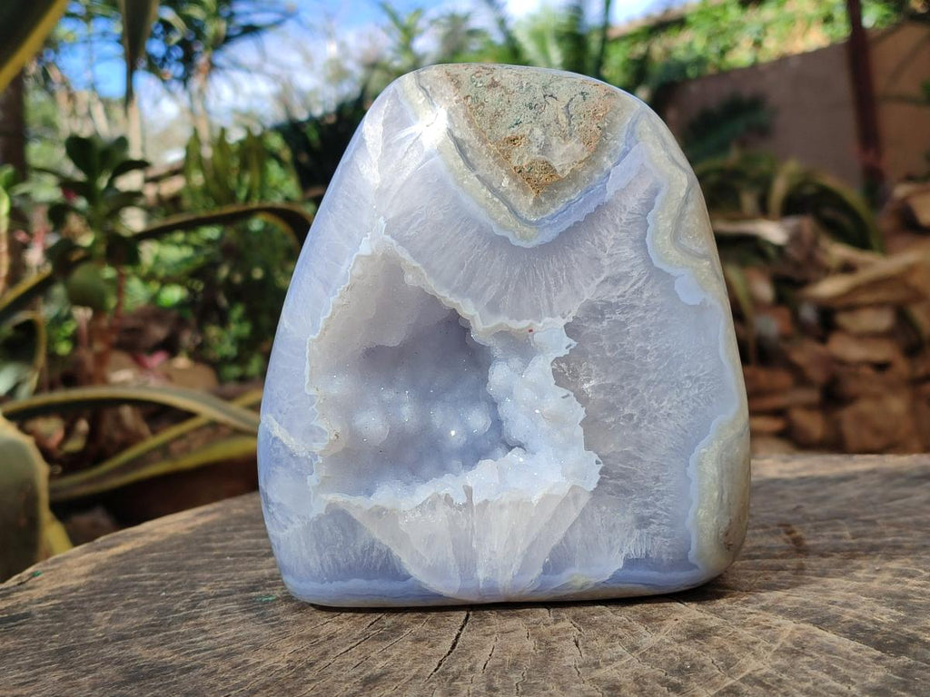 Polished Large Blue Lace Agate Standing Display Pieces x 1 From Nsanje, Malawi - Toprock Gemstones and Minerals 