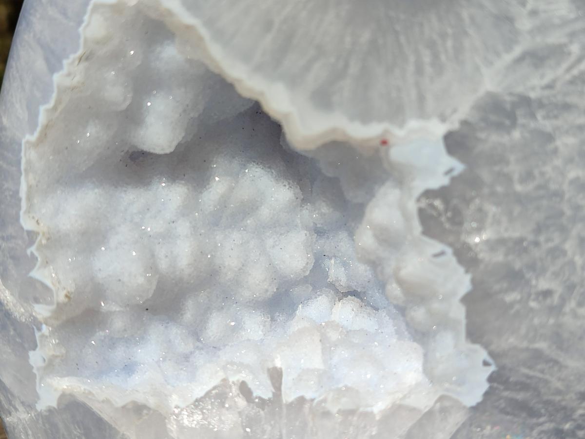 Polished Large Blue Lace Agate Standing Display Pieces x 1 From Nsanje, Malawi - Toprock Gemstones and Minerals 